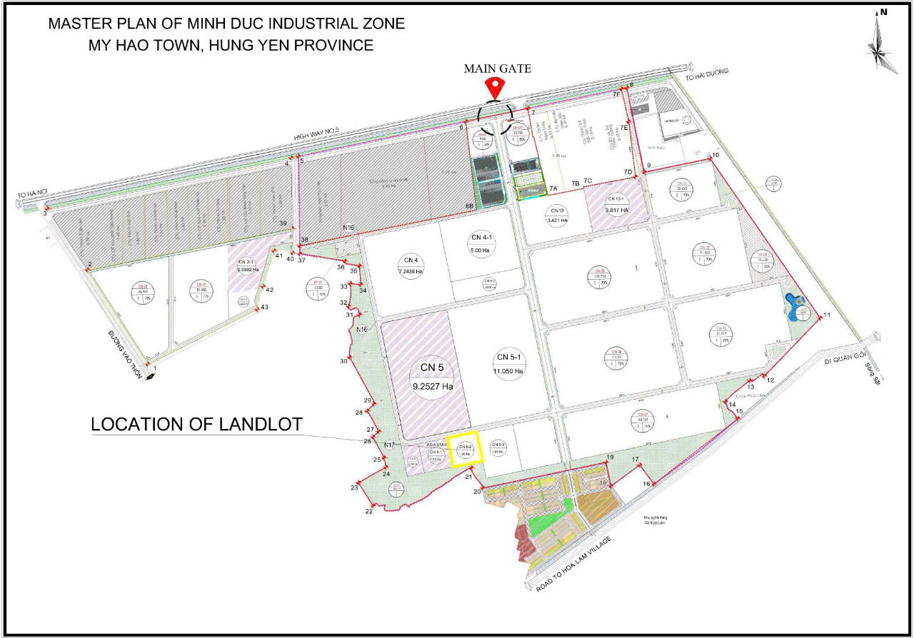 Chuyển nhượng 1ha đất trong khu CN Minh Đức, Hưng Yên